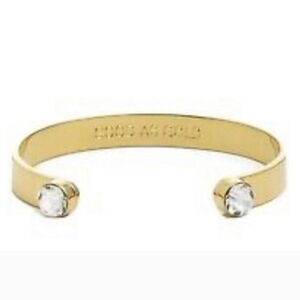 Kate Spade Good as Gold Forever Gem Plated Cuff Bracelet White Rhinestone Ends